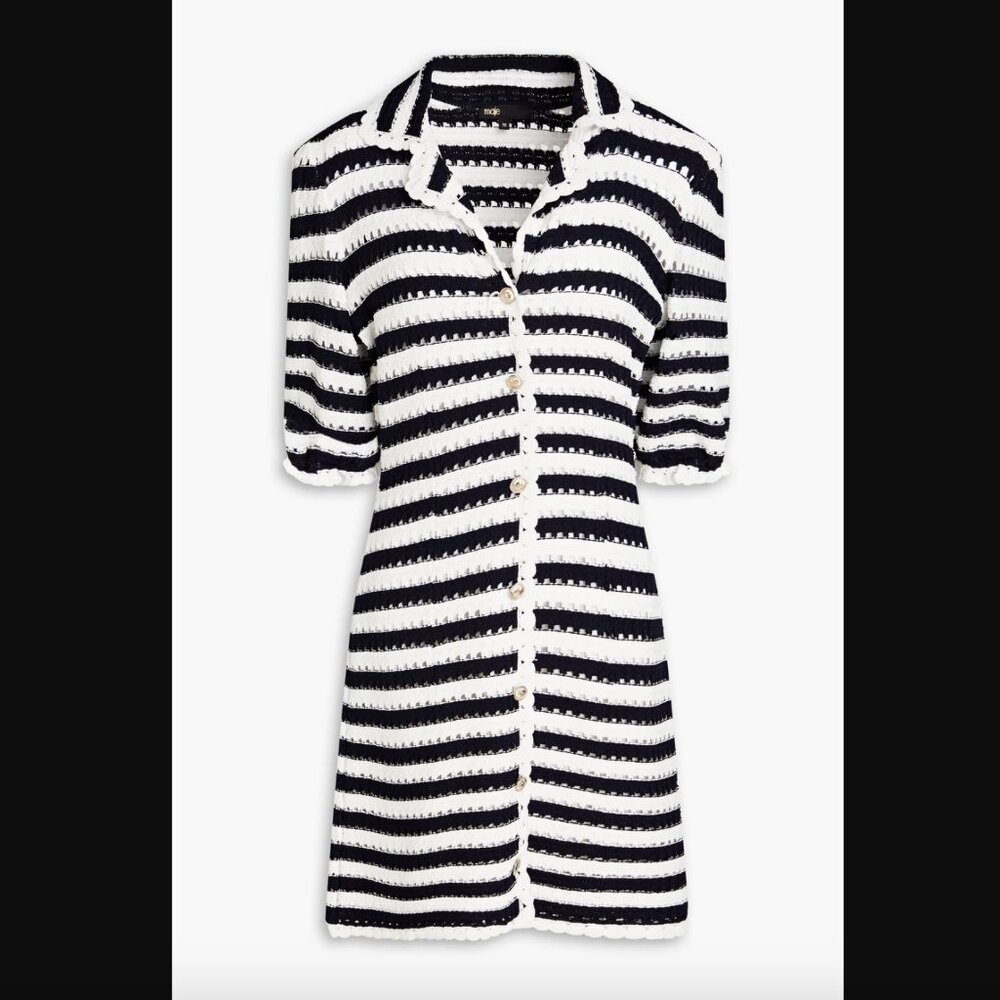 Maje Crochet Knit Dress Size FR 34 / US 2 - Picture 2 of 12